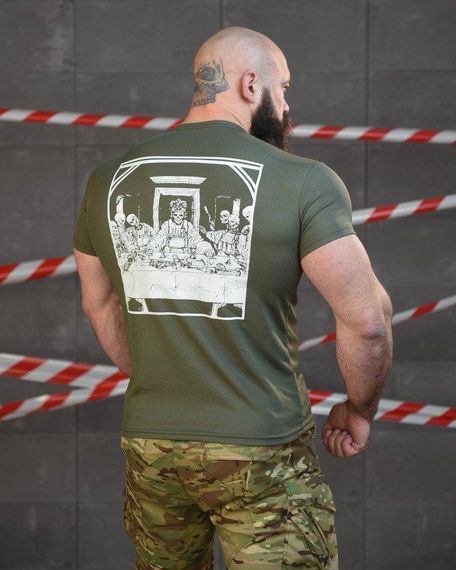 Тактична потоотводна футболка SABUR вечер оливковий ВТ0975