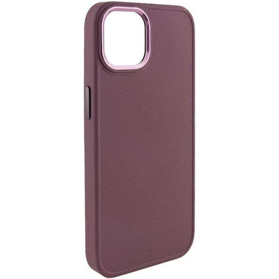 TPU чохол Bonbon Metal Style для Apple iPhone 14 (6.1") Силікон, Бордовий/Plum