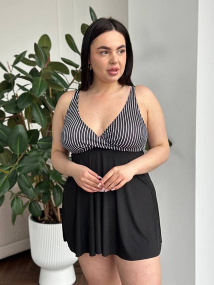 Стильний чорний купальник танкіні для дівчат PLUS SIZE | Зображення 8