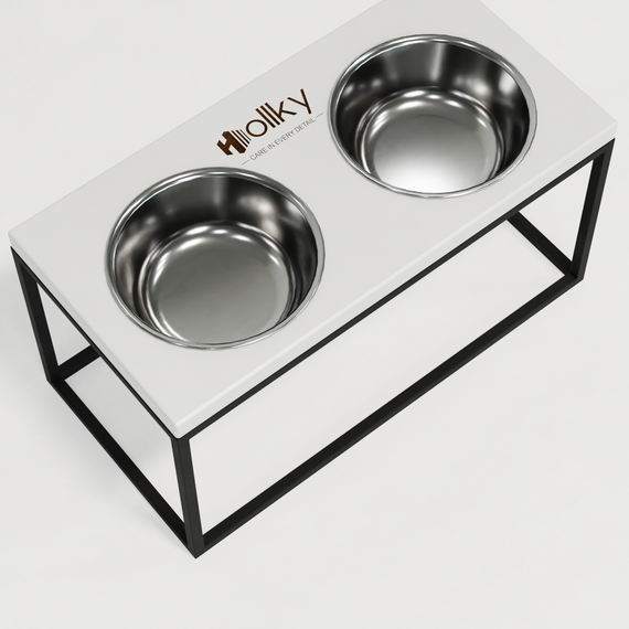 Миски на подставке для средних и больших собак Hollky Base L (2 × 0,95 л) BL-422120-BLWH | Зображення 2