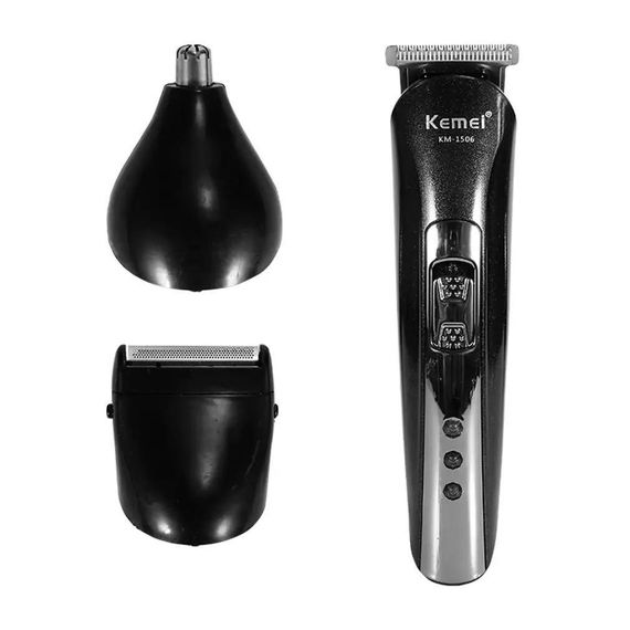 Машинка для стрижки Kemei KM-1506 3-в-1 Черная | Зображення 4