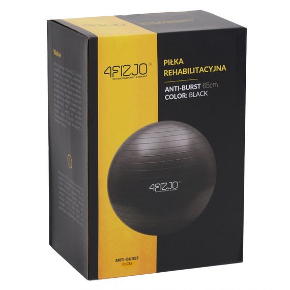 М'яч для фітнесу (фітбол) 4FIZJO 65 см Anti-Burst 4FJ0400 Black (P-5907739316349) | Зображення 1