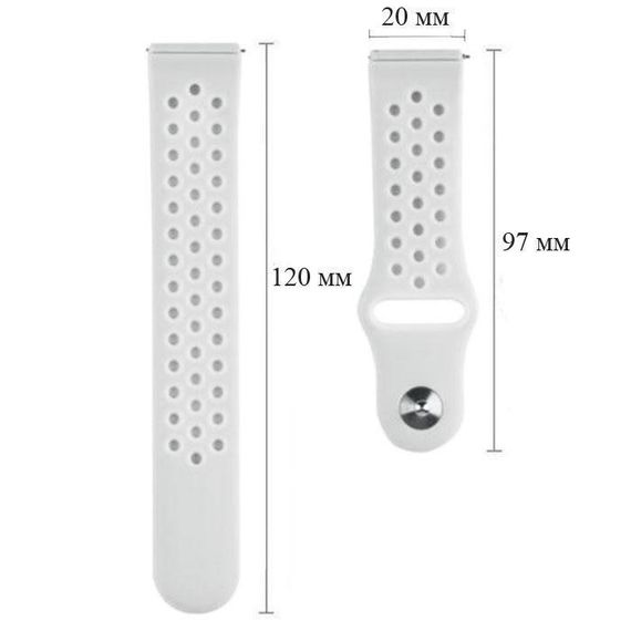 Спортивный ремешок Primo Perfor Sport для Garmin Vivoactive 3 / Vivomove HR / Forerunner 245/645 - Grey&White | Зображення 3