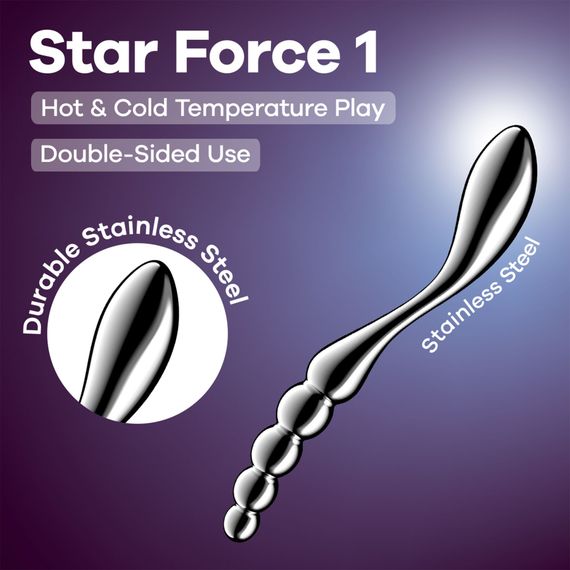 Металевий дилдо Satisfyer Star Force 1, двосторонній, можна нагрівати та охолоджувати | Зображення 5