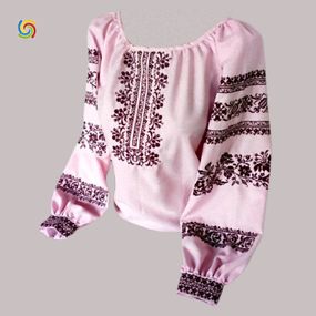 Рубашка Украинская вышиванка 208011 цвет розовый размер XХL/3XL