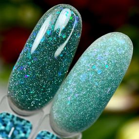 Світловідбивна база Crooz Crystal Base №01 (зелена з блиском) 8мл