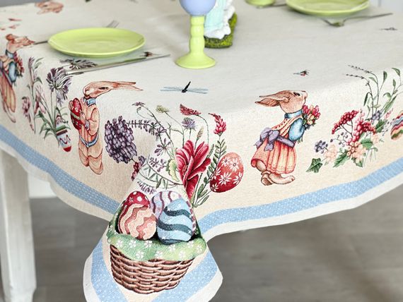 Скатертина гобеленова EASTER BEE Limaso, 137х300, Прямокутна, Великодній, Без люрексу, 75% поліестер, 22% бавовна, 3% акрил, Гобелен | Зображення 6
