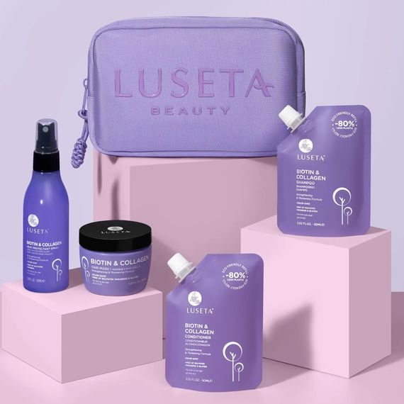 Набор для тонких и ломких волос с косметичкой Luseta Beauty Biotin-Collagen Jet-Set Hair Strengthen Kit | Зображення 6