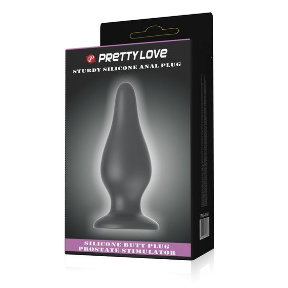 Анальная пробка - Pretty Love Sturdy Silicone Anal Plug Black Sex Aura | Зображення 6