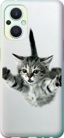 Чехол на Oppo Reno8 Lite Летящий котёнок "2322u-2755-17620"