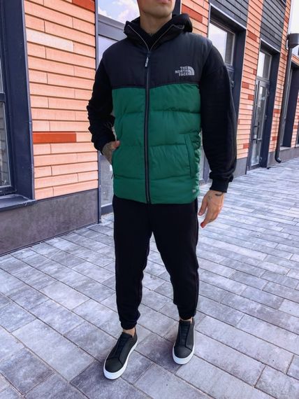 Жилетка в стиле The North Face черно-зеленая | Зображення 6