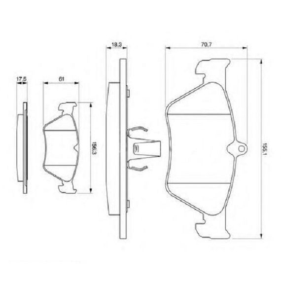 Тормозные колодки Bosch дисковые передние OPEL Calibra/SAAB 900/VAUXHALL Omefa -98 0986461129 | Зображення 1