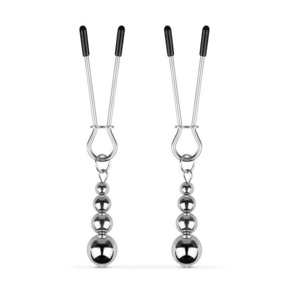 Зажимы для сосков Bedroom Fantasies: Nipple Clamps with Beaded Chain - Silver sexstyle | Зображення 2