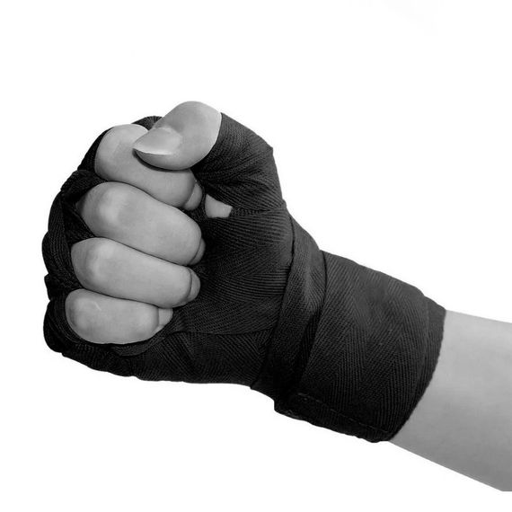 Боксерские бинты Hard NE-BOX-N1BK 3 метра, нейлоновые, черные | Зображення 2