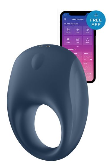 Ерекційне синє віброкільце Satisfyer Strong One з можливістю працювати від програми Sex Aura