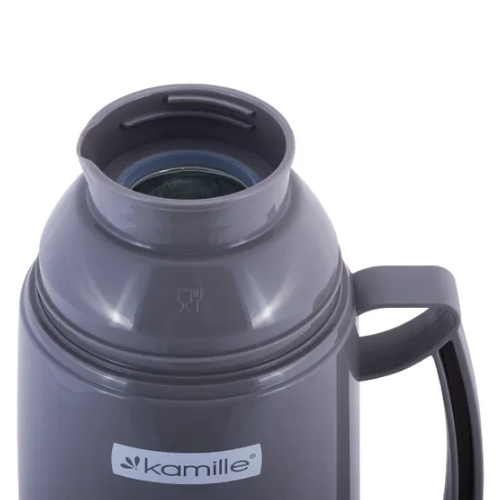 Термос 1л зі скляною колбою і 3 пластиковими чашками KAMILLЕ 2080 | Зображення 9