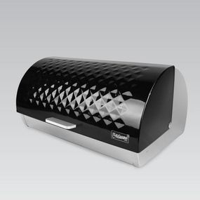 Хлібниця металева Maestro MR-1676-black чорна з кришкою