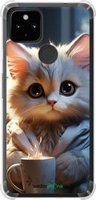 Чохол на Google Pixel 5A Білий кіт "5646sp-2286-2448"