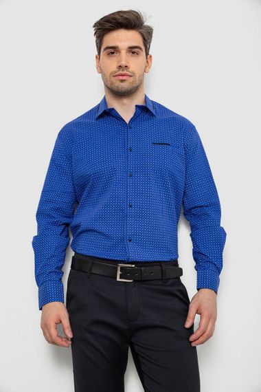 Рубашка мужская с принтом, цвет электрик, 214R7497