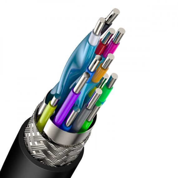 Дата кабель Baseus HDMI Cafule Series 4KHDMI Male To 4KHDMI Male (1m) (CADKLF-E) Чорний | Зображення 2