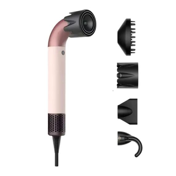 Фен стайлер Super Hairdryer мультистайлер 1600 Вт прилад для волосся з холодним гарячим повітрям 4 насадки Рожевий HP-3P