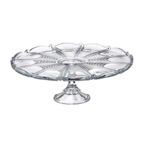 Тортівниця скляна на ніжці кругла Bohemia Orion 31 см прозора 69003/99001/310