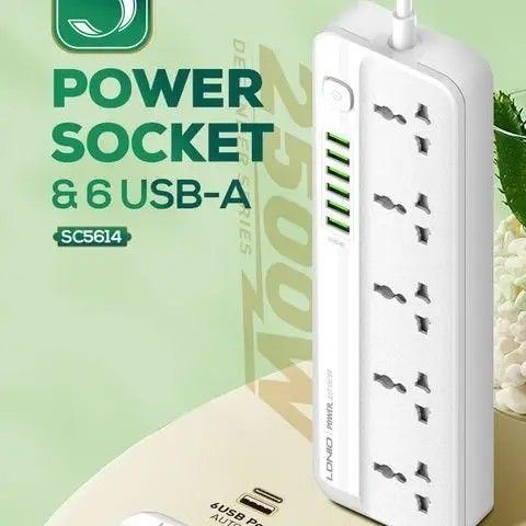 Мережевий подовжувач LDNIO SC5614 з 5 розетками та 6 USB-портами (34392-01_342) | Зображення 6