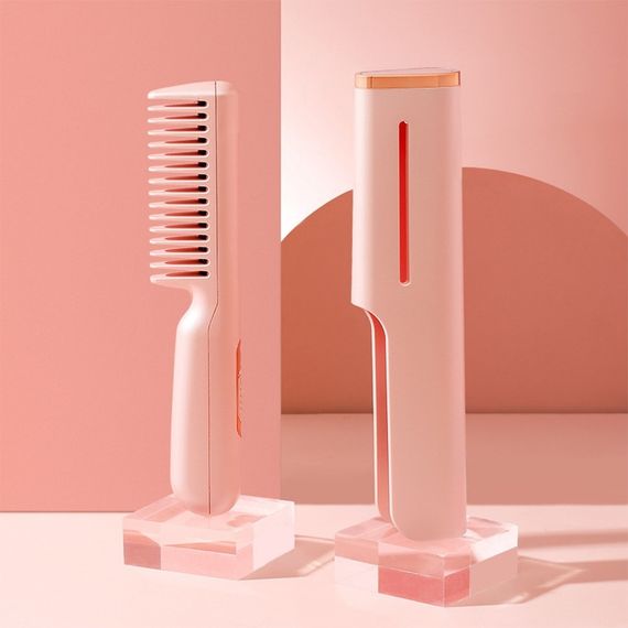 Расческа для волос прямая с USB-интерфейсом, HAIR COMB 297, розовий (42977-HAIR COMB_191) | Зображення 2