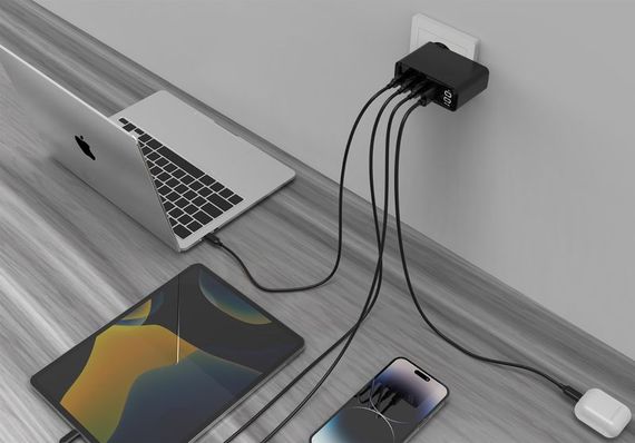 Мережевий зарядний пристрій Gembird TA-UC-PDQC100LCD-01-BK 100W | Зображення 4