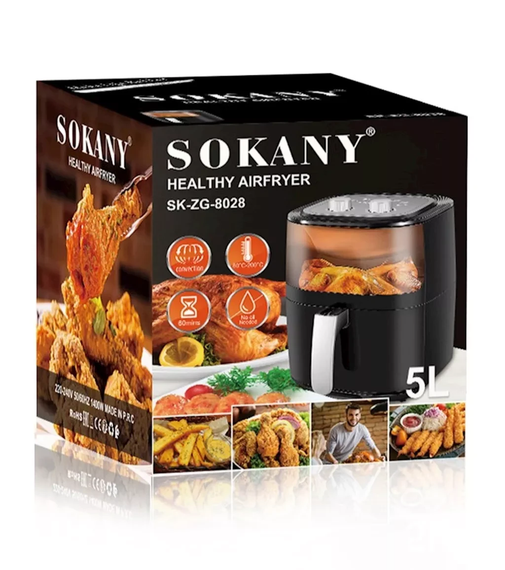 Аэрофритюрница Sokany SK-ZG-8028 на 5л, 1400 Вт черная | Зображення 4