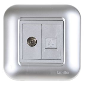 Розетка TB-1TV+1TF Grey