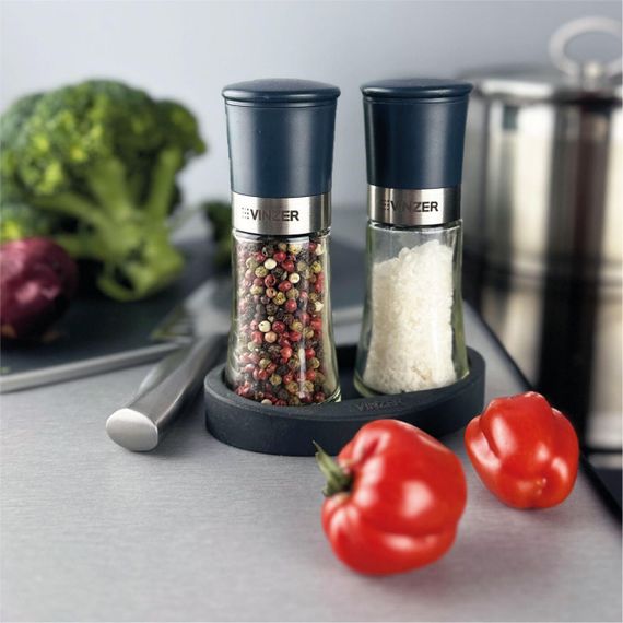 Набір млинів для солі та перцю Vinzer 50195, 2 шт, керамічні жорнова, силіконова підставка | Зображення 5