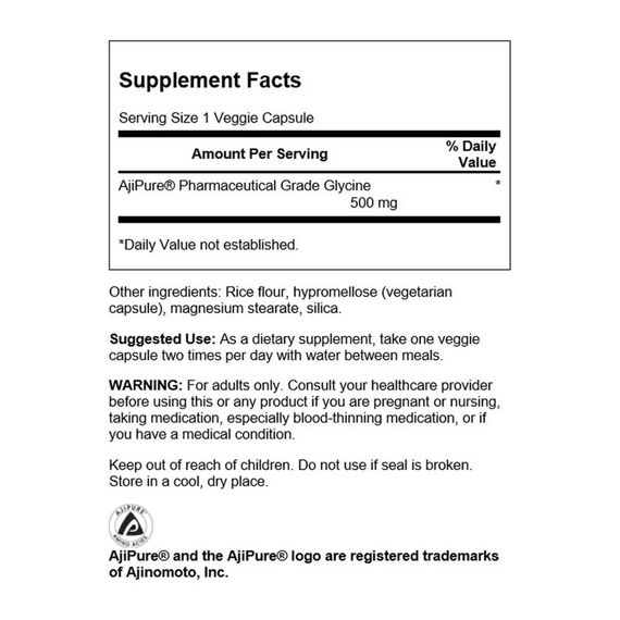 Глицин Swanson Glycine, 500 mg, 60 Veggie Caps | Зображення 1