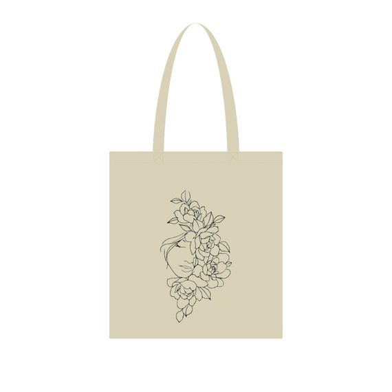 Екосумка для покупок "Півонії" Сумка-шоппер 190CCT-2, 38 x 42 см (190г/м2)