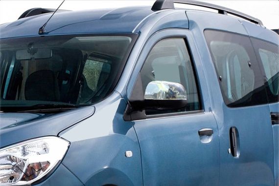 Накладки на дзеркала (2 шт., нерж.) OmsaLine - Італійська нержавійка для Dacia Dokker 2013-2024 рр