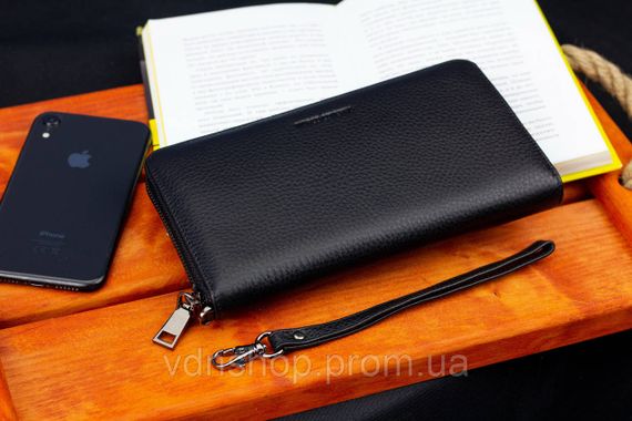 Чорний гаманець-клатч з блоком під картки під однією блискавкою з натуральної шкіри Marco Coverna МС-5901Q | Зображення 6