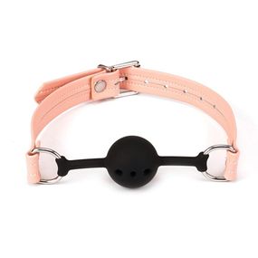 Воздухопроницаемый кляп Liebe Seele Dark Candy Pink Ball Gag, силиконовый шарик, диаметр 4,3 см sexstyle