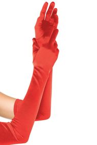 Довгі рукавички атласні Leg Avenue Extra Long Satin Gloves One Size Червоні