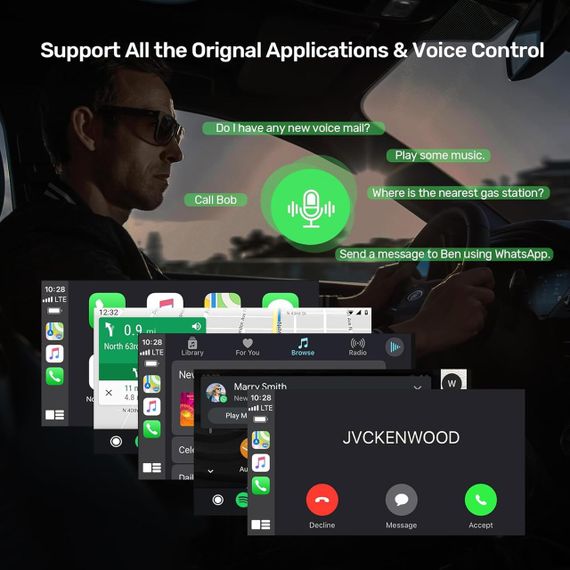 Автомобільний бездротовий адаптер Alxum для CarPlay Android Auto, для авто з дротовим CarPlay, Plug & Play карплей | Зображення 2