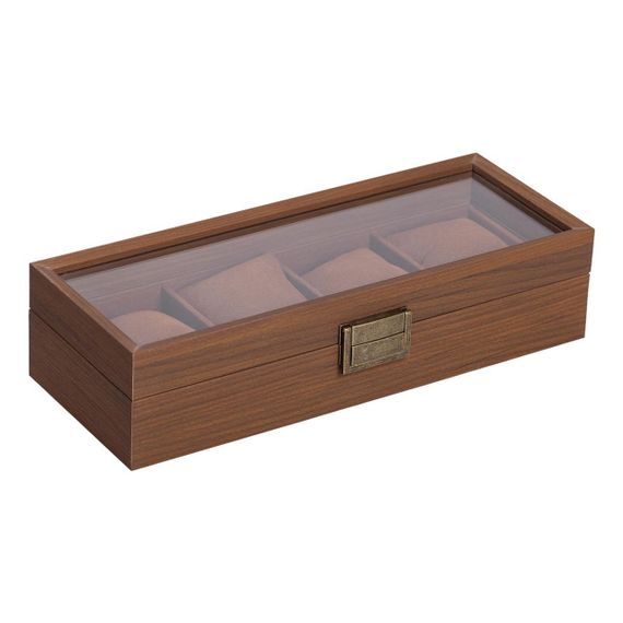 Скринька для наручних годинників 31×12×7.5 см дерев'яна на 4 відсіка | Зображення 4