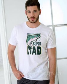 Футболка чоловіча із принтом "Super Dad" біла
