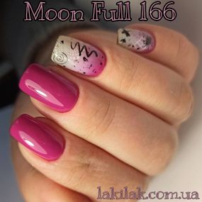 Гель-лак Moon Full №166 глибокий рожевий 8мл