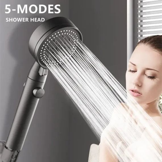 Насадка лійка для душу високого тиску 4 режими з кнопкою включення SHOWER AA1-4 | Зображення 3