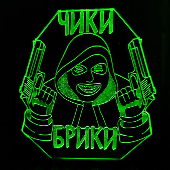 Акриловий світильник-нічник Чікі Брікі Сталкер зелений tty-n001088
