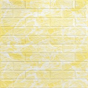 Декоративна 3D панель самоклейка під цеглу Бежевий мармур 700х770х5мм (062) SW-00000032