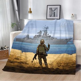 Плед патріотичний 3D Рyсский воєнний корабль, йди ..... 10662 160х200 см