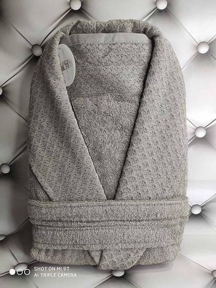 Халат мужской+полотенце (50х90см) Pupilla Mila moss1 Махра