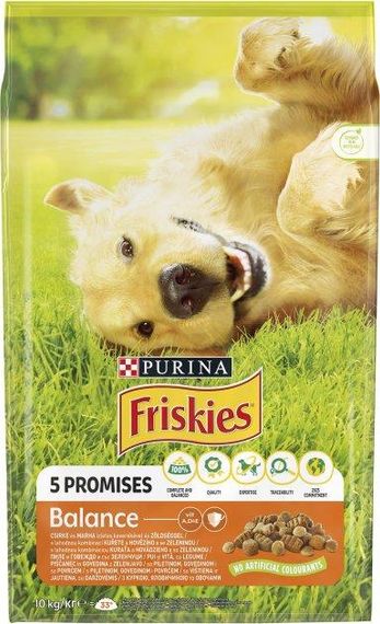 Сухой корм Friskies для взрослых собак с курицей, говядиной и овощами 2шт*10 кг