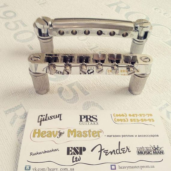Тюноматик струнотримач бридж Tune-o-matic для електрогітари гітари Gibson SG Les Paul ES ХРОМ | Зображення 1