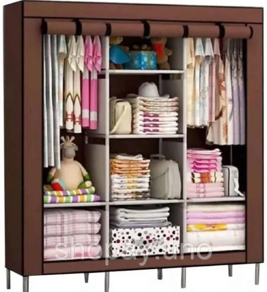 Складной тканевый шкаф STORAGE WARDROBE 88130 на 3 секции, 130х45х175 см | Зображення 2
